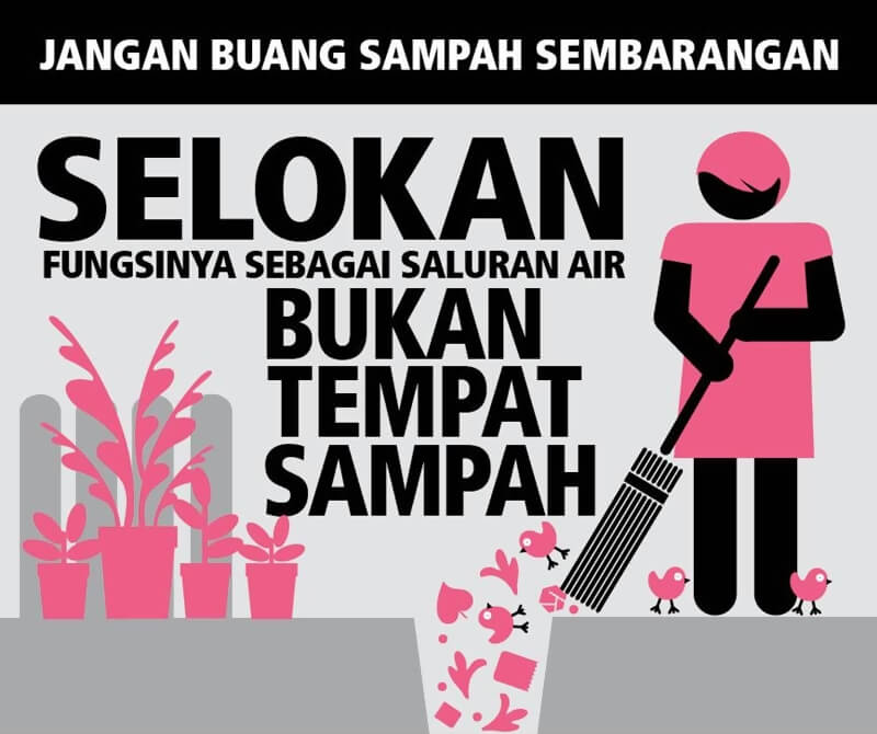 larangan membuang sampah ke saluran air